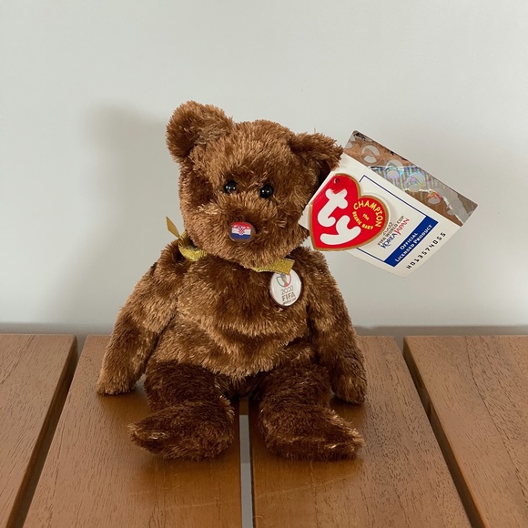 TY Beanie Baby 'Croatia' Fifa 2002 World Cup CHAMPION Bear - Picture 1 of 8